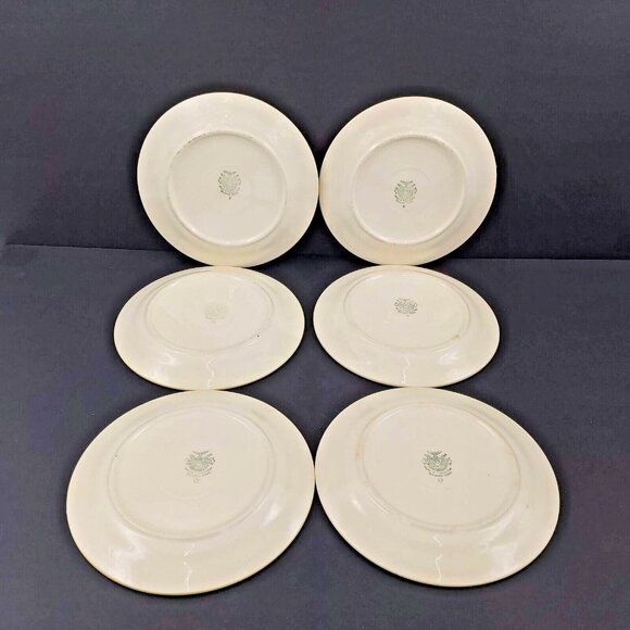 Villeroy & BOCH MCM Yellow Black Salad Plates 7.5"  Saar Union 1950's Set of 6 - Picture 3 of 9